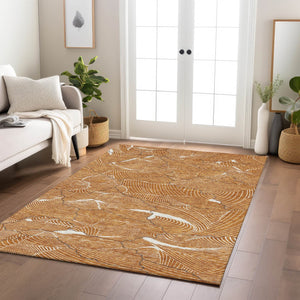 Homeroots 3' Aqua And Ivory Abstract Washable Indoor-outdoor Area Rug For Stylish Living Spaces & Patios 5' X 8' Polyester 601087