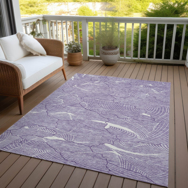 Homeroots 3' Aqua And Ivory Abstract Washable Indoor-outdoor Area Rug For Stylish Living Spaces & Patios 3' X 5' Polyester 601092