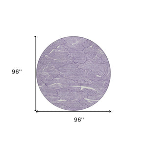 Homeroots 3' Aqua And Ivory Abstract Washable Indoor-outdoor Area Rug For Stylish Living Spaces & Patios 8' Round Polyester 601094