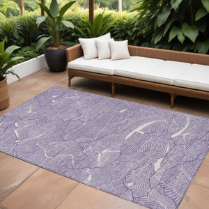 Homeroots 3' Aqua And Ivory Abstract Washable Indoor-outdoor Area Rug For Stylish Living Spaces & Patios 9' X 12' Polyester 601096