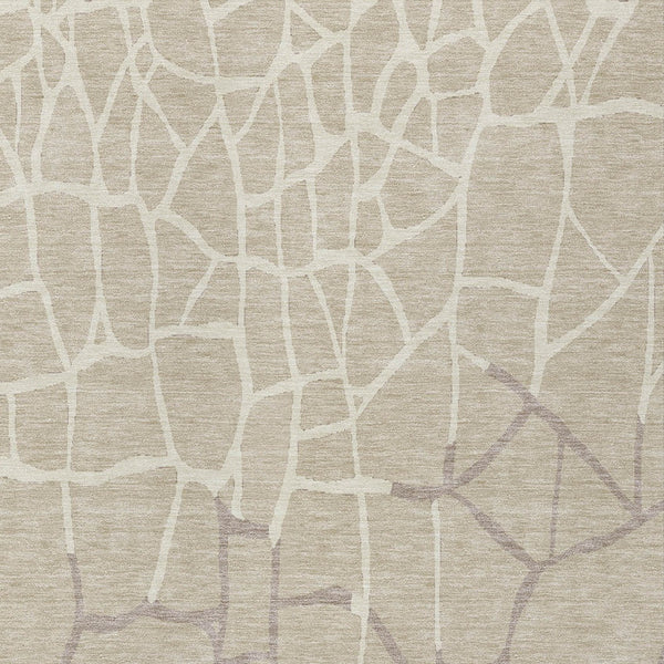 Homeroots 3' Beige And Tan Abstract Washable Area Rug For Indoor And Outdoor Spaces, Stain Resistant Design 5' X 8' Polyester 601099