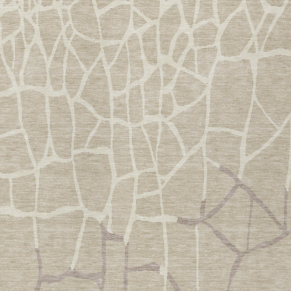 Homeroots 3' Beige And Tan Abstract Washable Area Rug For Indoor And Outdoor Spaces, Stain Resistant Design 9' X 12' Polyester 601102