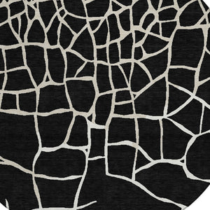 Homeroots 3' Beige And Tan Abstract Washable Area Rug For Indoor And Outdoor Spaces, Stain Resistant Design 8' Round Polyester 601106