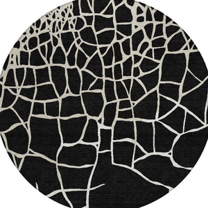 Homeroots 3' Beige And Tan Abstract Washable Area Rug For Indoor And Outdoor Spaces, Stain Resistant Design 8' Round Polyester 601106