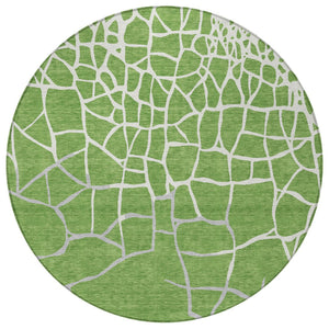 Homeroots 3' Beige And Tan Abstract Washable Area Rug For Indoor And Outdoor Spaces, Stain Resistant Design 8' Round Polyester 601118