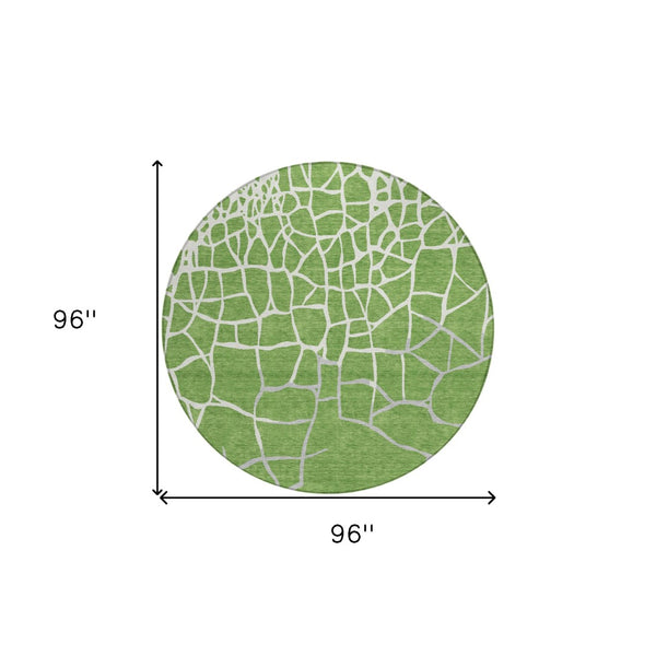 Homeroots 3' Beige And Tan Abstract Washable Area Rug For Indoor And Outdoor Spaces, Stain Resistant Design 8' Round Polyester 601118