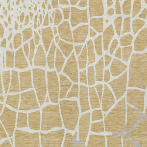 Homeroots 3' Beige And Tan Abstract Washable Area Rug For Indoor And Outdoor Spaces, Stain Resistant Design 8' X 10' Polyester 601125