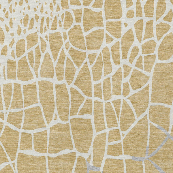 Homeroots 3' Beige And Tan Abstract Washable Area Rug For Indoor And Outdoor Spaces, Stain Resistant Design 8' X 10' Polyester 601125