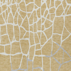 Homeroots 3' Beige And Tan Abstract Washable Area Rug For Indoor And Outdoor Spaces, Stain Resistant Design 10' X 14' Polyester 601127