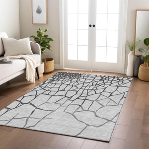 Homeroots 3' Beige And Tan Abstract Washable Area Rug For Indoor And Outdoor Spaces, Stain Resistant Design 3' X 5' Polyester 601128
