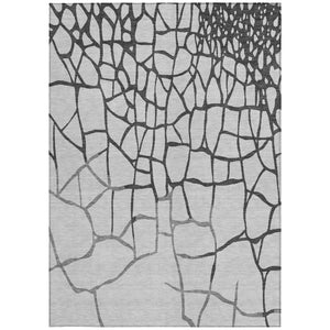 Homeroots 3' Beige And Tan Abstract Washable Area Rug For Indoor And Outdoor Spaces, Stain Resistant Design 5' X 8' Polyester 601129