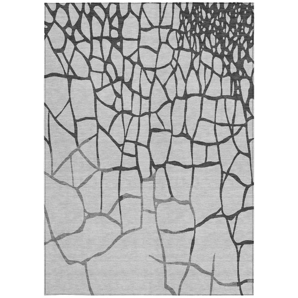 Homeroots 3' Beige And Tan Abstract Washable Area Rug For Indoor And Outdoor Spaces, Stain Resistant Design 5' X 8' Polyester 601129