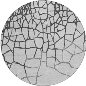 Homeroots 3' Beige And Tan Abstract Washable Area Rug For Indoor And Outdoor Spaces, Stain Resistant Design 8' Round Polyester 601130