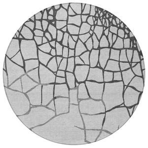 Homeroots 3' Beige And Tan Abstract Washable Area Rug For Indoor And Outdoor Spaces, Stain Resistant Design 8' Round Polyester 601130