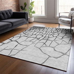 Homeroots 3' Beige And Tan Abstract Washable Area Rug For Indoor And Outdoor Spaces, Stain Resistant Design 9' X 12' Polyester 601132