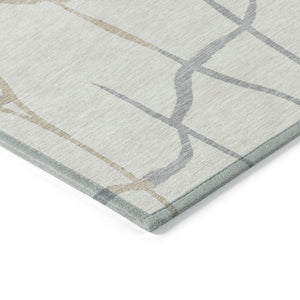 Homeroots 3' Beige And Tan Abstract Washable Area Rug For Indoor And Outdoor Spaces, Stain Resistant Design 5' X 8' Polyester 601135