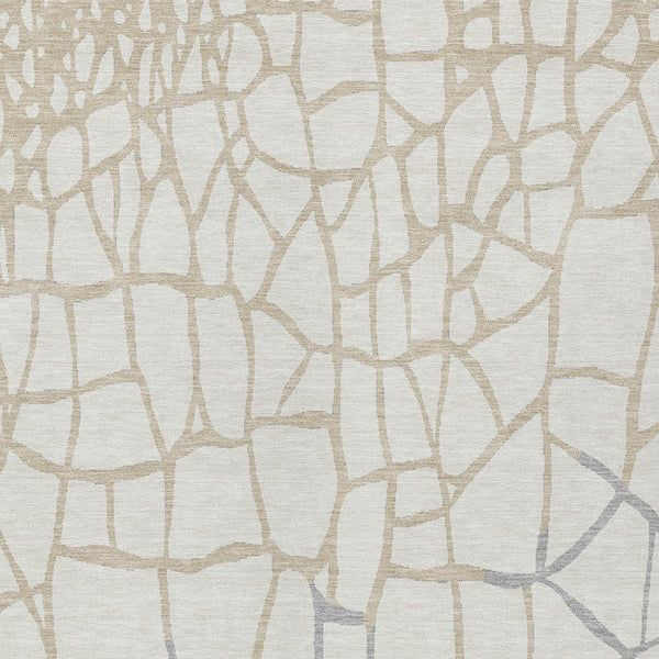 Homeroots 3' Beige And Tan Abstract Washable Area Rug For Indoor And Outdoor Spaces, Stain Resistant Design 9' X 12' Polyester 601138