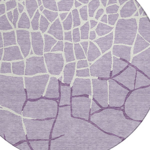 Homeroots 3' Beige And Tan Abstract Washable Area Rug For Indoor And Outdoor Spaces, Stain Resistant Design 8' Round Polyester 601142