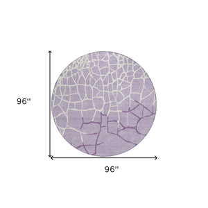 Homeroots 3' Beige And Tan Abstract Washable Area Rug For Indoor And Outdoor Spaces, Stain Resistant Design 8' Round Polyester 601142