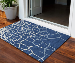 Homeroots 3' Beige And Tan Abstract Washable Area Rug For Indoor And Outdoor Spaces, Stain Resistant Design 3' X 5' Polyester 601146