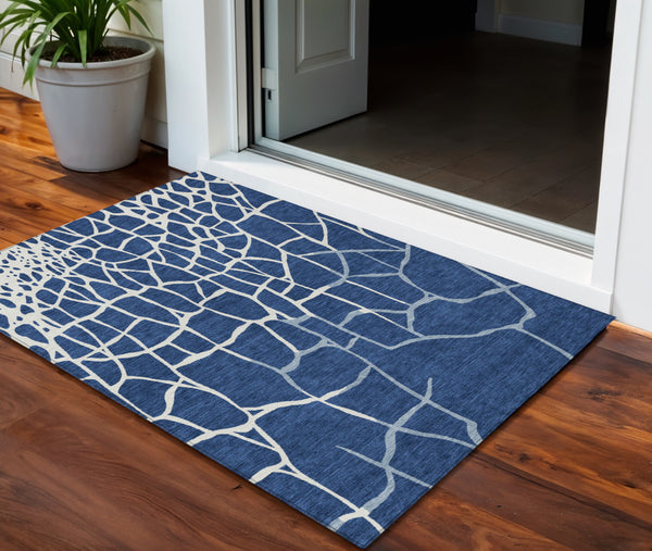 Homeroots 3' Beige And Tan Abstract Washable Area Rug For Indoor And Outdoor Spaces, Stain Resistant Design 3' X 5' Polyester 601146