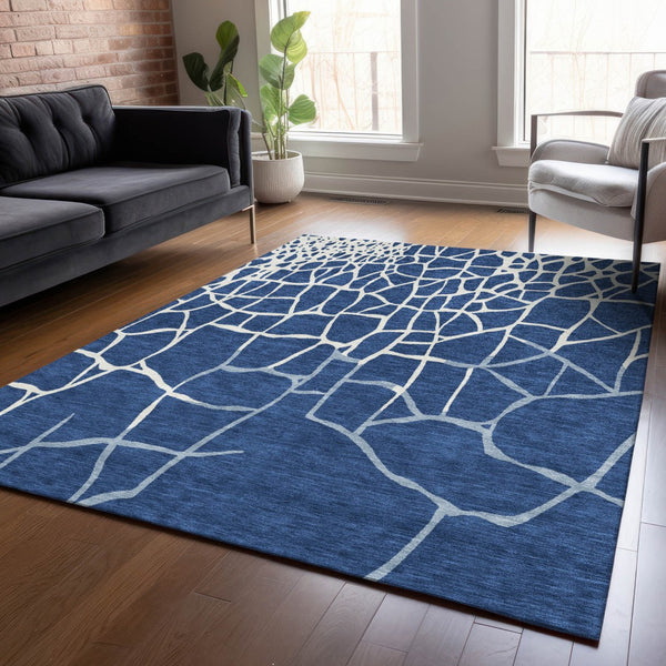 Homeroots 3' Beige And Tan Abstract Washable Area Rug For Indoor And Outdoor Spaces, Stain Resistant Design 3' X 5' Polyester 601146