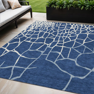 Homeroots 3' Beige And Tan Abstract Washable Area Rug For Indoor And Outdoor Spaces, Stain Resistant Design 5' X 8' Polyester 601147