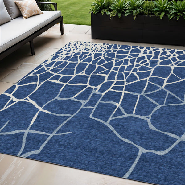 Homeroots 3' Beige And Tan Abstract Washable Area Rug For Indoor And Outdoor Spaces, Stain Resistant Design 5' X 8' Polyester 601147