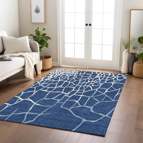 Homeroots 3' Beige And Tan Abstract Washable Area Rug For Indoor And Outdoor Spaces, Stain Resistant Design 5' X 8' Polyester 601147