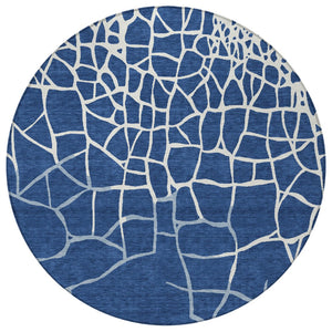 Homeroots 3' Beige And Tan Abstract Washable Area Rug For Indoor And Outdoor Spaces, Stain Resistant Design 8' Round Polyester 601148