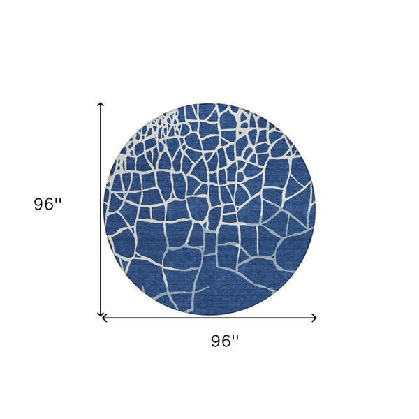 Homeroots 3' Beige And Tan Abstract Washable Area Rug For Indoor And Outdoor Spaces, Stain Resistant Design 8' Round Polyester 601148