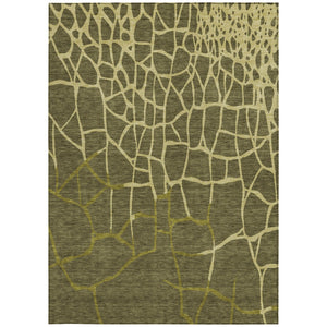 Homeroots 3' Beige And Tan Abstract Washable Area Rug For Indoor And Outdoor Spaces, Stain Resistant Design 3' X 5' Polyester 601152