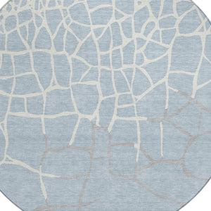 Homeroots 3' Beige And Tan Abstract Washable Area Rug For Indoor And Outdoor Spaces, Stain Resistant Design 8' Round Polyester 601160