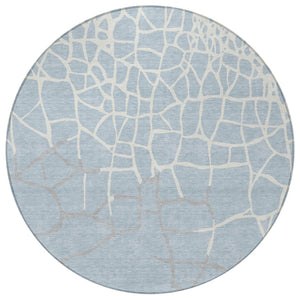 Homeroots 3' Beige And Tan Abstract Washable Area Rug For Indoor And Outdoor Spaces, Stain Resistant Design 8' Round Polyester 601160