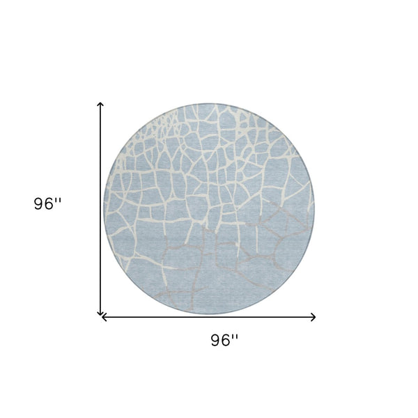 Homeroots 3' Beige And Tan Abstract Washable Area Rug For Indoor And Outdoor Spaces, Stain Resistant Design 8' Round Polyester 601160