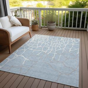 Homeroots 3' Beige And Tan Abstract Washable Area Rug For Indoor And Outdoor Spaces, Stain Resistant Design 9' X 12' Polyester 601162