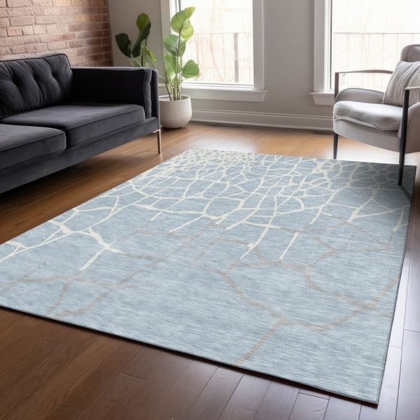 Homeroots 3' Beige And Tan Abstract Washable Area Rug For Indoor And Outdoor Spaces, Stain Resistant Design 10' X 14' Polyester 601163