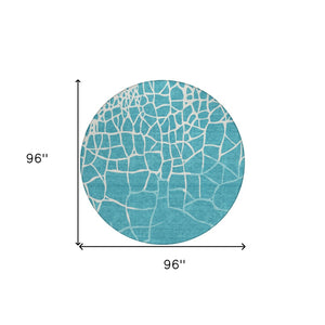 Homeroots 3' Beige And Tan Abstract Washable Area Rug For Indoor And Outdoor Spaces, Stain Resistant Design 8' Round Polyester 601166