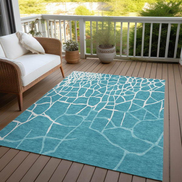 Homeroots 3' Beige And Tan Abstract Washable Area Rug For Indoor And Outdoor Spaces, Stain Resistant Design 8' X 10' Polyester 601167