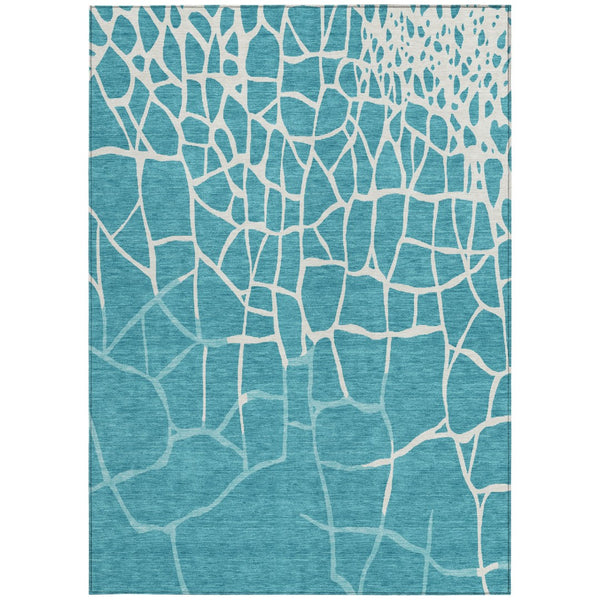 Homeroots 3' Beige And Tan Abstract Washable Area Rug For Indoor And Outdoor Spaces, Stain Resistant Design 10' X 14' Polyester 601169