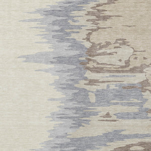 Homeroots 3' Stylish Abstract Beige Brown Gray Washable Indoor Outdoor Area Rug For Versatile Spaces 5' X 8' Polyester 601171