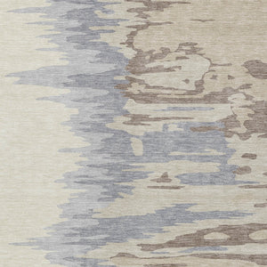 Homeroots 3' Stylish Abstract Beige Brown Gray Washable Indoor Outdoor Area Rug For Versatile Spaces 9' X 12' Polyester 601174