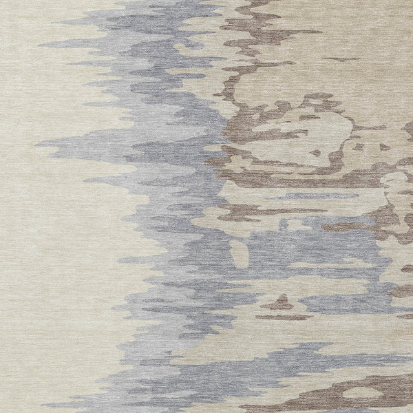 Homeroots 3' Stylish Abstract Beige Brown Gray Washable Indoor Outdoor Area Rug For Versatile Spaces 10' X 14' Polyester 601175