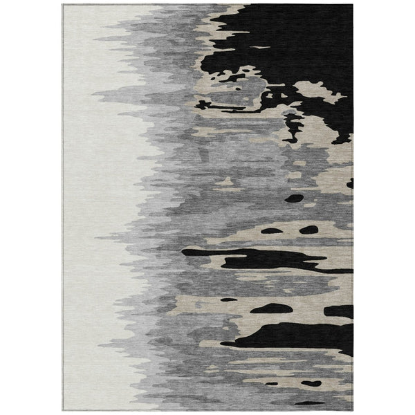 HomeRoots 9' X 12' Modern Abstract Washable Area Rug - Durable, Stain-Resistant, Perfect for Indoor & Outdoor Use 601180
