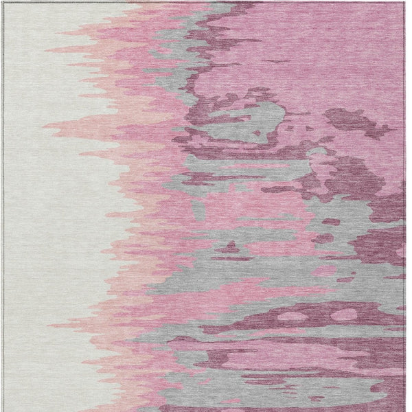 Homeroots 3' Stylish Abstract Beige Brown Gray Washable Indoor Outdoor Area Rug For Versatile Spaces 3' X 5' Polyester 601182