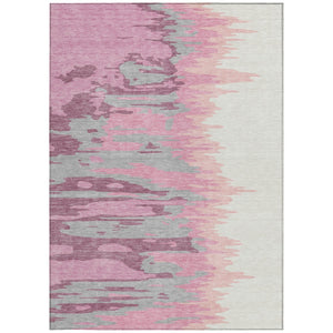 Homeroots 3' Stylish Abstract Beige Brown Gray Washable Indoor Outdoor Area Rug For Versatile Spaces 5' X 8' Polyester 601183