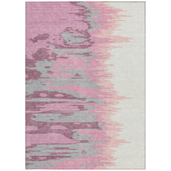 Homeroots 3' Stylish Abstract Beige Brown Gray Washable Indoor Outdoor Area Rug For Versatile Spaces 5' X 8' Polyester 601183