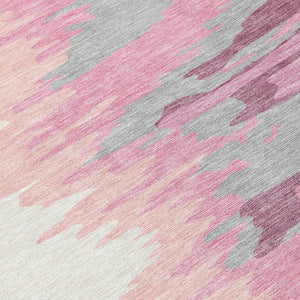 Homeroots 3' Stylish Abstract Beige Brown Gray Washable Indoor Outdoor Area Rug For Versatile Spaces 5' X 8' Polyester 601183