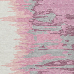 Homeroots 3' Stylish Abstract Beige Brown Gray Washable Indoor Outdoor Area Rug For Versatile Spaces 8' X 10' Polyester 601185