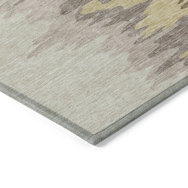 Homeroots 3' Stylish Abstract Beige Brown Gray Washable Indoor Outdoor Area Rug For Versatile Spaces 3' X 5' Polyester 601188